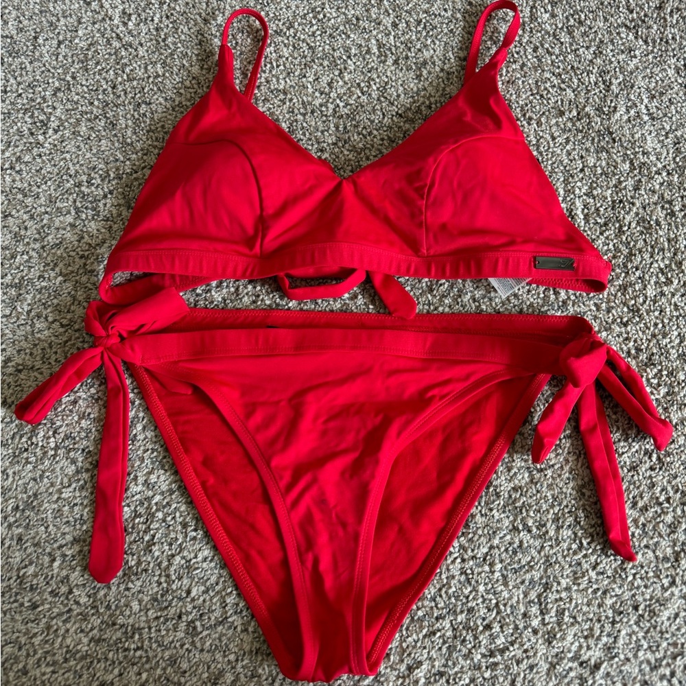 Two Gymshark Swimsuits Red and Black